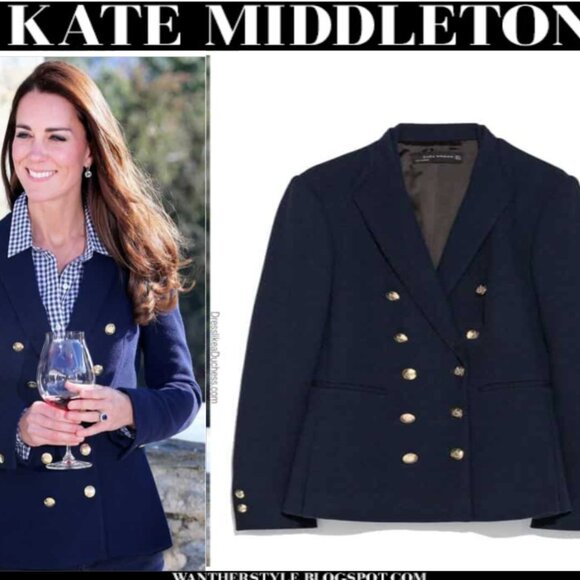 Zara Navy Double Breasted Captain's Jacket.  Size SMALL - Picture 1 of 5
